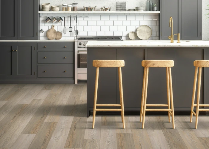 Luxury Vinyl Flooring in Grey Kitchen